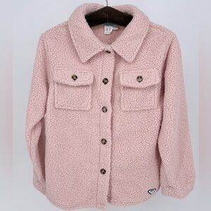 Roxy Girl Pink Sherpa Shacket Jacket Girls L 14/16 NWT